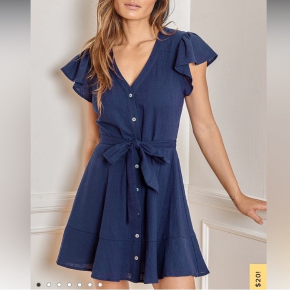 Lulu’s Daytime Dreamer Navy Dress XS NWT